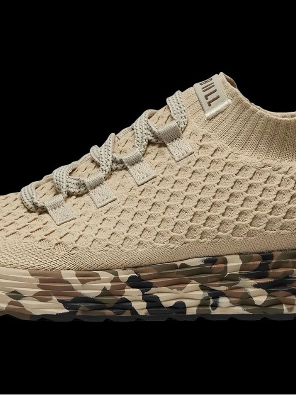 Women’s Knit Sneaker in Beige with Camouflage Sole
